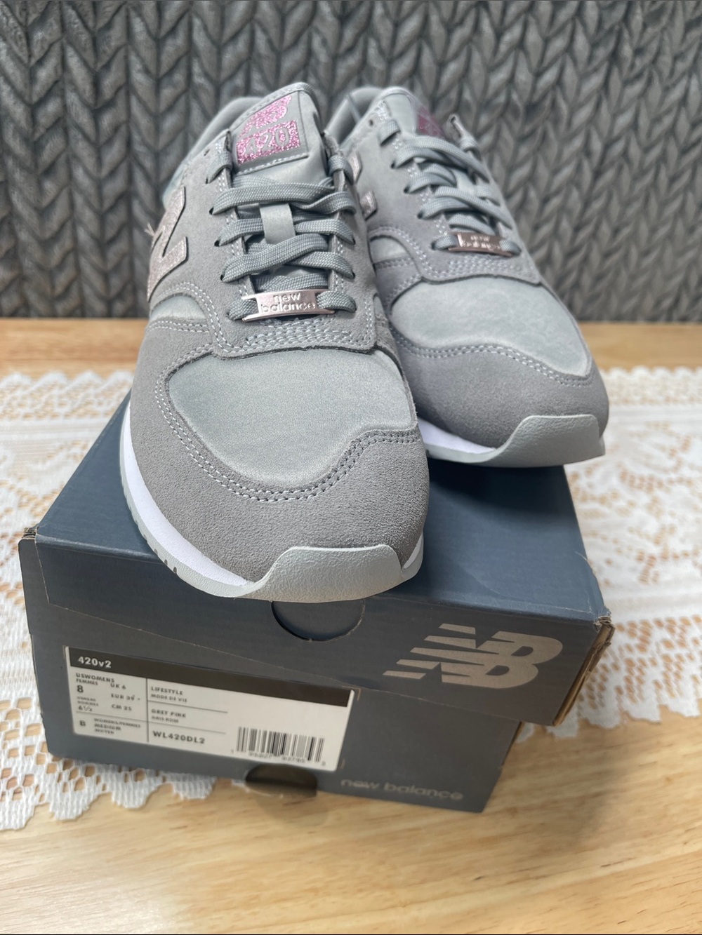 New Balance Women’s Gray and Pink 420v2 Casual Sneakers
